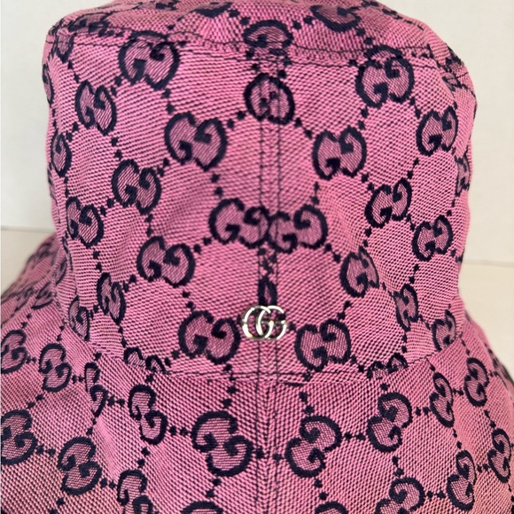 Gucci Bucket Hat GG Monogram Unisex Pink Color Size Medium. - Picture 3 of 13